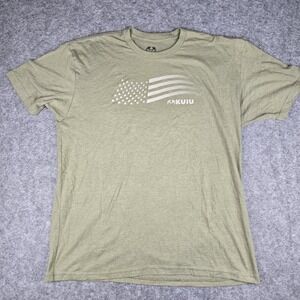 Kuiu Short Sleeve T-Shirt 2XL Green Crewneck USA Flag Hunting Military America